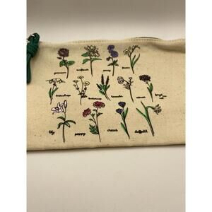 J.CREW Floral Canvas Zipper Pouch